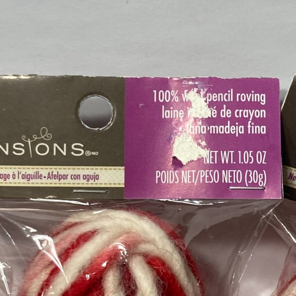 Dimensions Feltworks 100% Wool Pencil Roving Variegated Red White Needle Felting - Picture 2 of 16